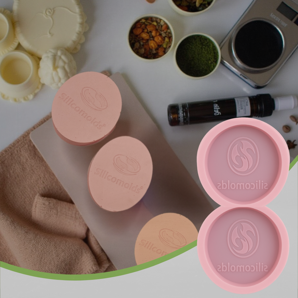 SILICOMOLDS - 100gms - Oval -2 cavities - Silicone Soap Mold With Customised Logo.